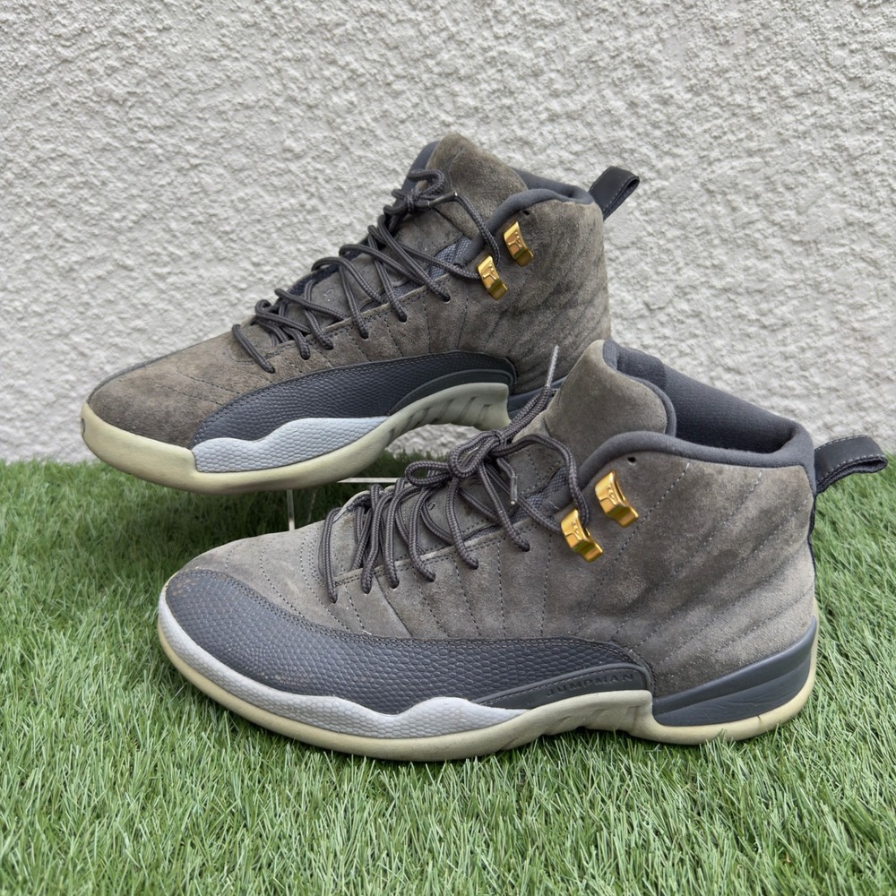 Jordan 12 Mens Sneakers Size 10.5 Retro Dark Grey Suede Basketball 130690-005
